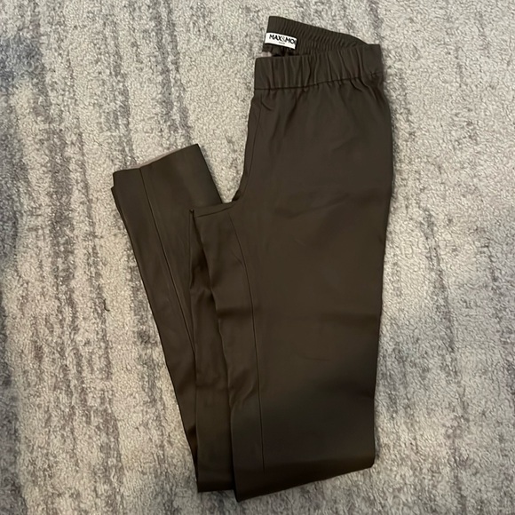 Max & Moi Paris Taupe Leather Pants - Picture 1 of 5